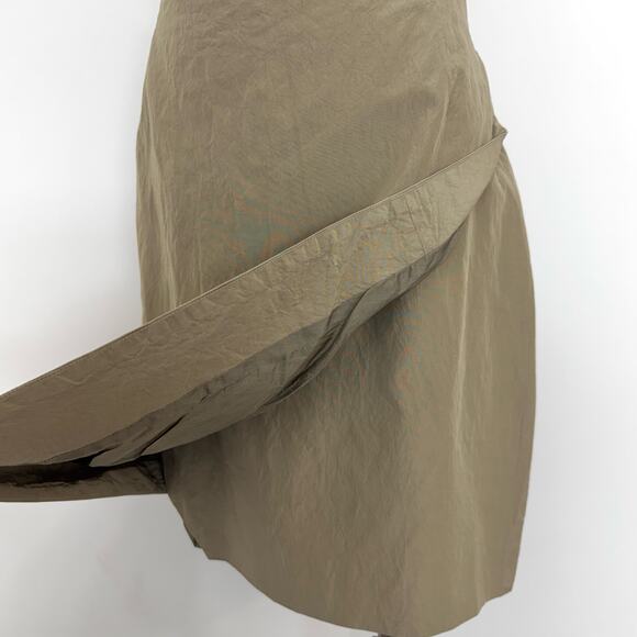 Escada Silk Pencil Skirt Asymmetrical Wrap Hem in Beige/Taupe Size 42 (US12) - Picture 5 of 11